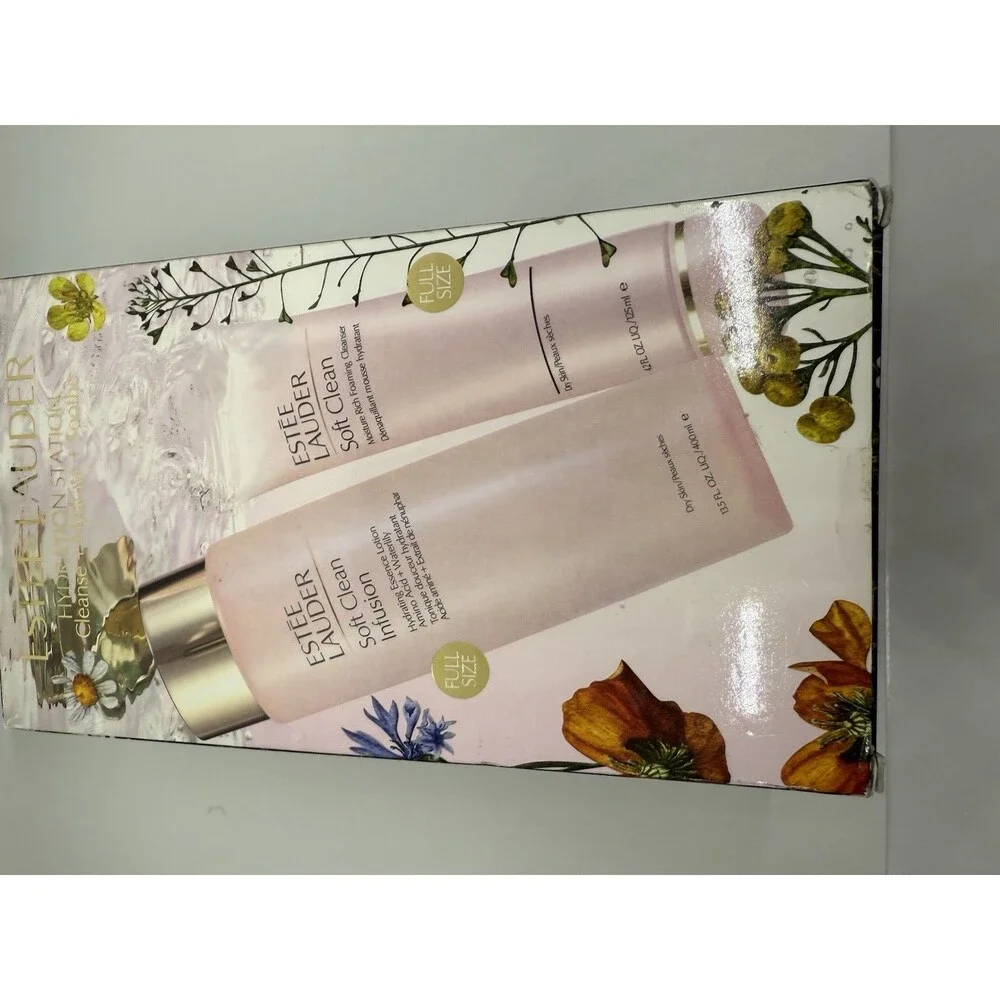 Estée Lauder Soft Clean Hydrating Essence 400mL & Foaming Cleanser 125mL FULL SZ